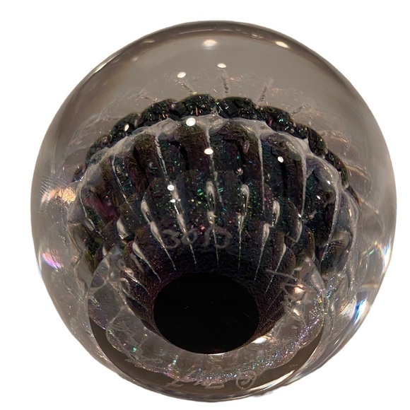 Dichroic Blown Glass Oval Paperweight Artist Brian Maytum Studio 1991 Signed3053 - Picture 8 of 14